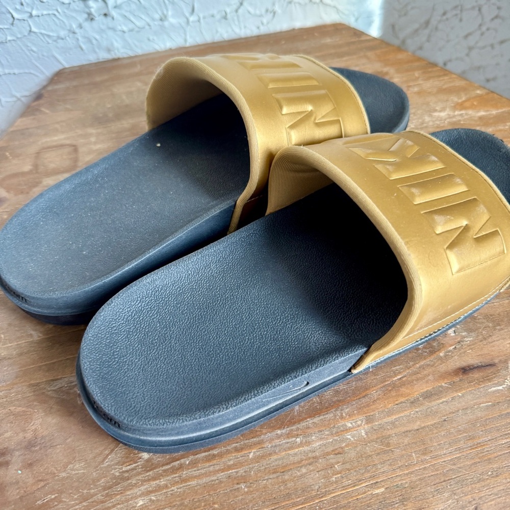 Nike Kids Gold and Black Slide Sandals - Picture 4 of 5